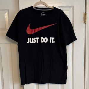 Nike Black Tee with Red Logo
